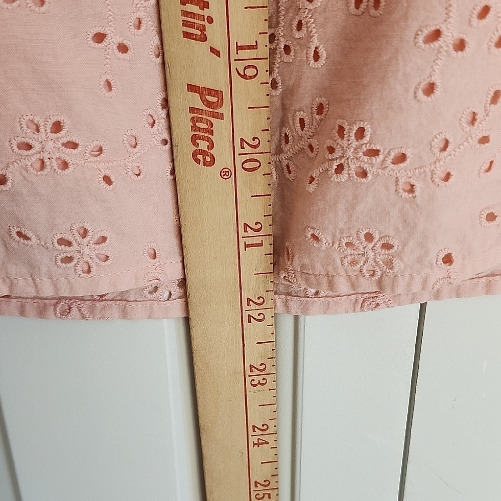 Talbot's Women's Eyelet Square Neck Cotton Top Peach Size Small - Picture 9 of 9